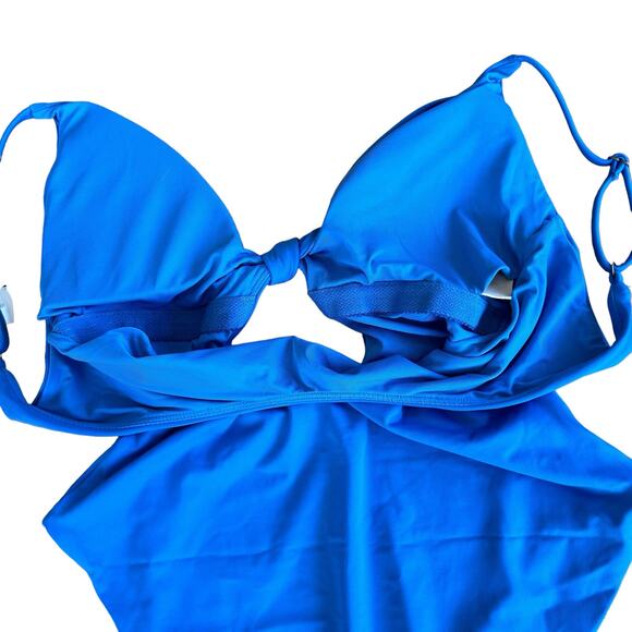 Andie The Santorini Swimsuit‎ Women Medium Blue One Piece Knot Cut Out NWT - Picture 9 of 13